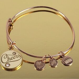 ALEX AND ANI CHEERS Crystal Charm
Bangle Bracelet 7.5" Gold Tone Expandable